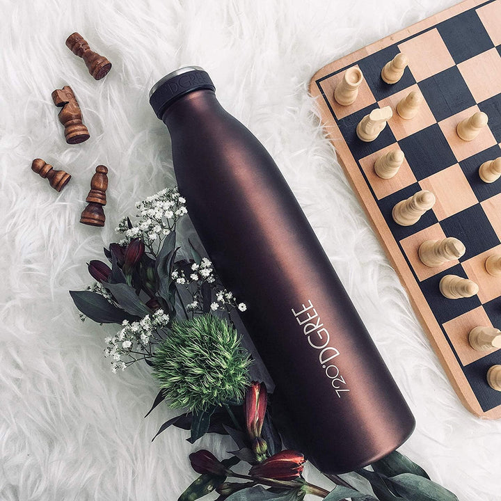 720°DGREE Edelstahl Trinkflasche “milkyBottle” - 1L - BPA-Frei, Auslaufsicher, Kohlensäure geeignet