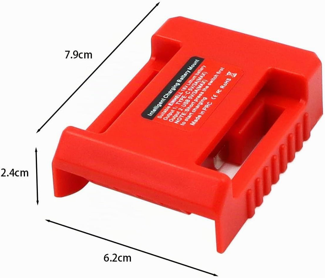 Namvo 2 STK. USB-Akkuadapter für Einhell 18 V Power X-Change Akkusystem mit USB- und Typ-C-Schnellla