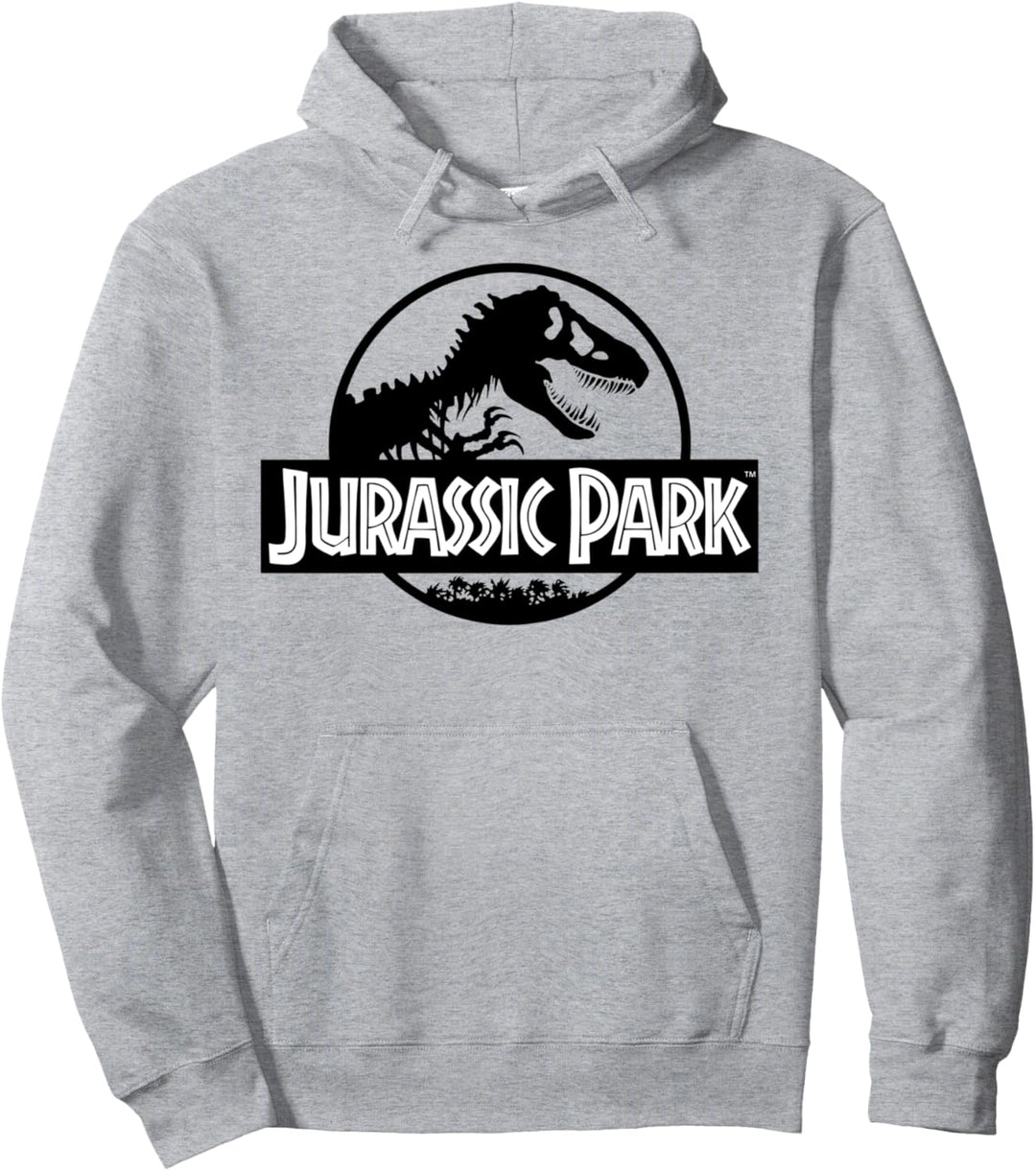 Jurassic Park Basic Black & White Logo Pullover Hoodie
