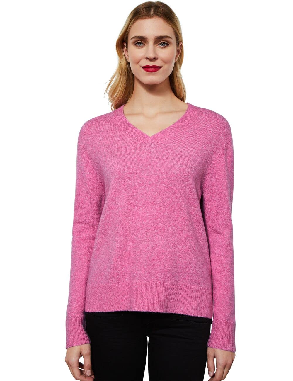 Street One Damen Pullover Weicher Feinstrick Blue 40 Pink Crush Melange, 40 Pink Crush Melange