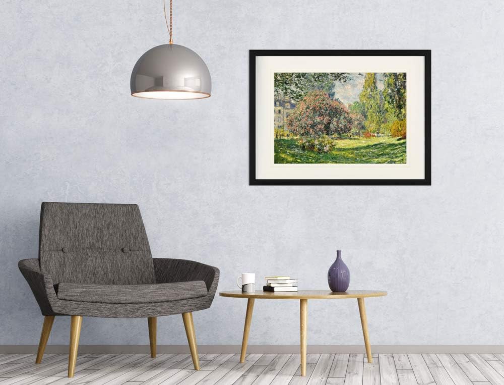 1art1 Claude Monet Poster Der Monceau-Park, 1876, Detail Gerahmtes Bild Mit Edlem Passepartout | Wan