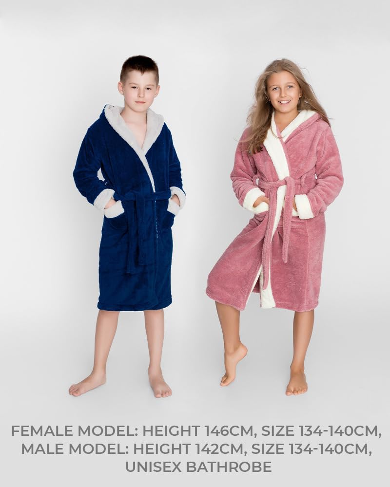 Tuva Home Warmer Bademantel für Jungen und Mädchen, Kinderbademantel Weicher Dicker Morgenmantel für