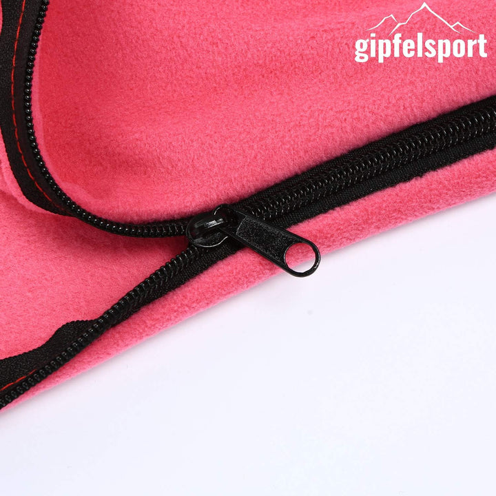 gipfelsport Mikrofaser Fleece Decke mit Schlafsackfunktion I Grösse 185 x 150cm, ca. 690 g I Microfa