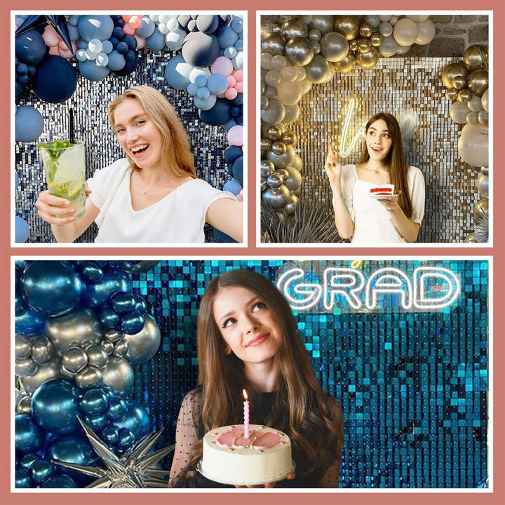 Kate Shimmer Wall Panels Pailletten Helles Silber Wand Pailletten Hintergrund Party Panels für Party