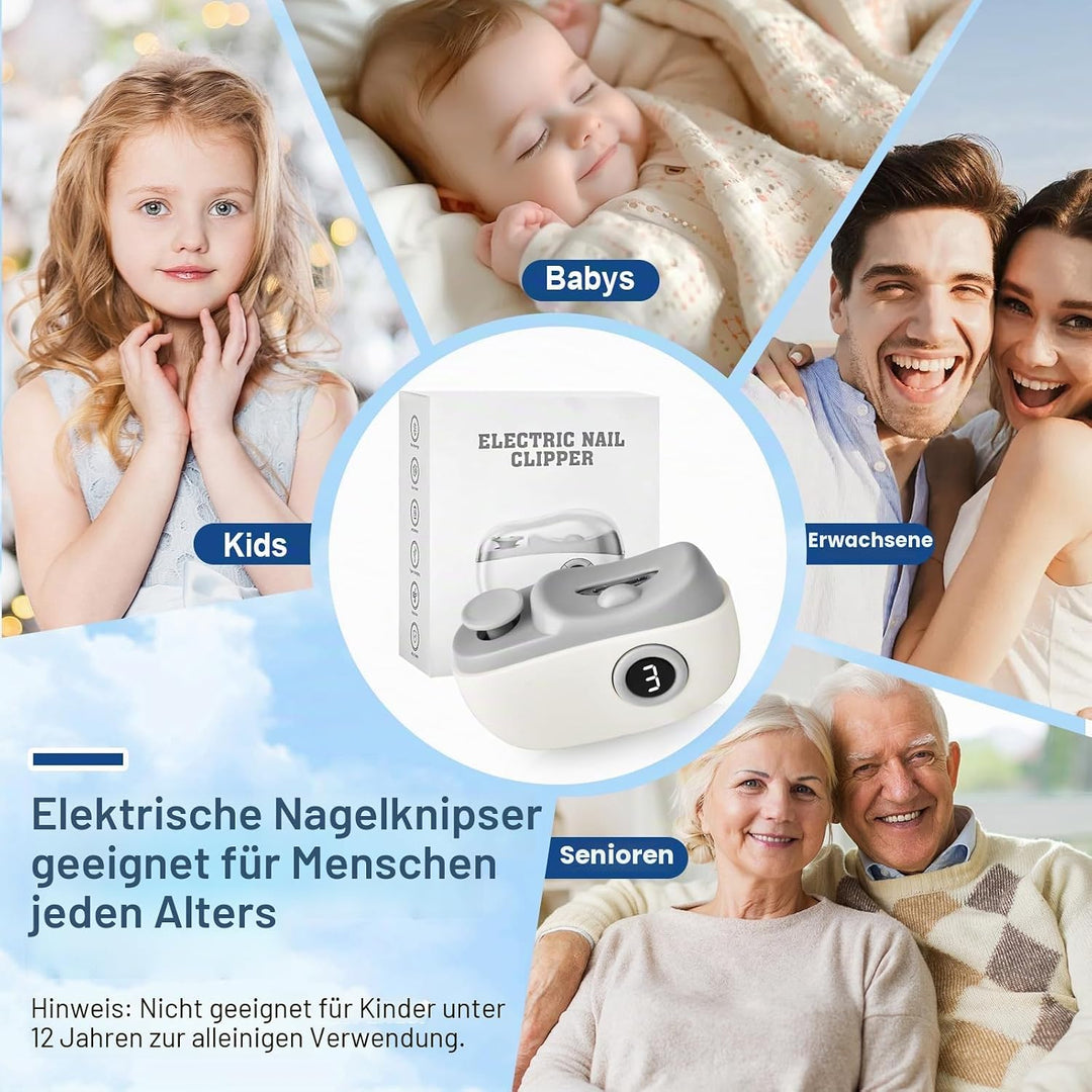 Elektrischer Nagelknipser, 3-in-1Elektrische Nagelfeile, Multi-Functional Nagelschneider Elektrischm