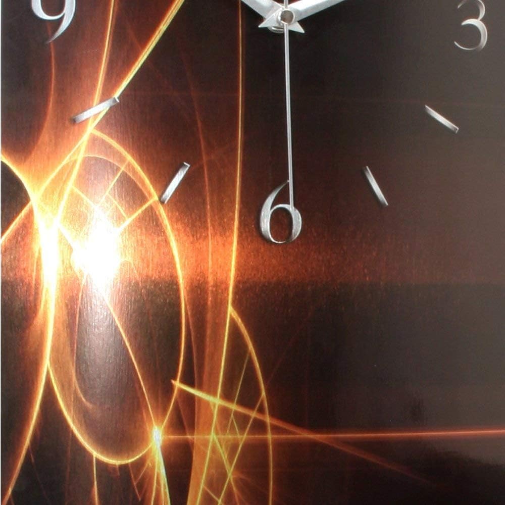 Kreative Feder Abstrakt XXL Alu Designer Wanduhr leise Funk Funkuhr modernes Design leise kein Ticke
