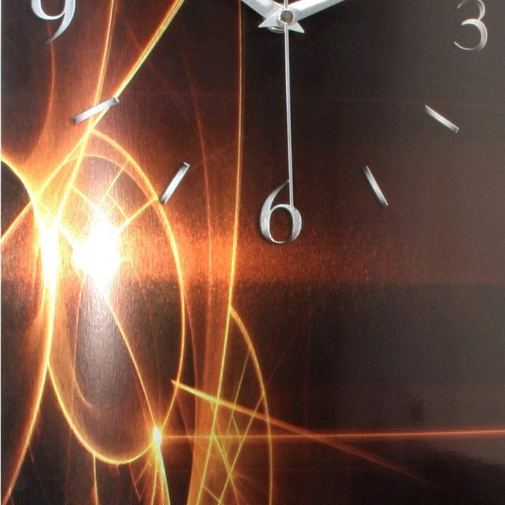 Kreative Feder Abstrakt XXL Alu Designer Wanduhr leise Funk Funkuhr modernes Design leise kein Ticke
