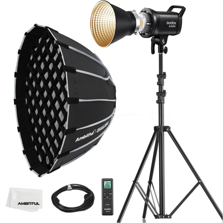Godox SL60II-Bi LED Video Light 2800K-6500K Bi-Color Continuous Light with APP&Remote Control + PS60