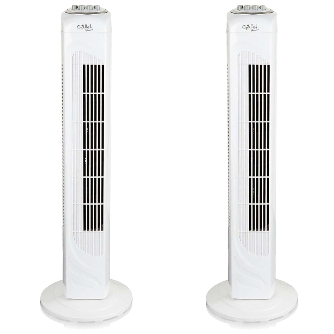 BURI 2x Turmventilator | 74cm Höhe | 3 Geschwindigkeiten | Leise 54dB | Timer 120 Min | Oscillation