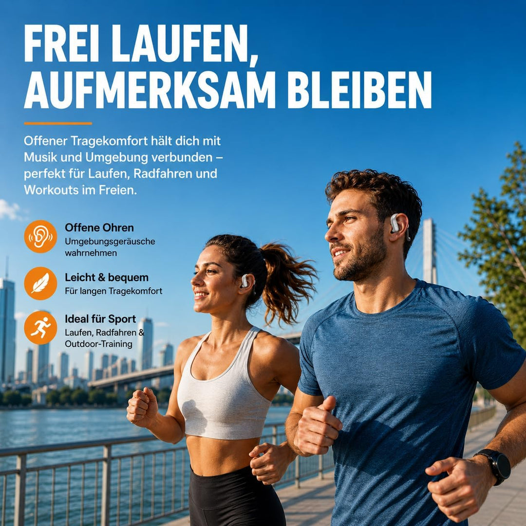 Kabellose Kopfhörer mit Ohrbügel, Bluetooth 5.5 Kopfhörer mit Mikrofon, In-Ear-Kopfhörer mit 13 mm H
