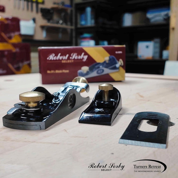 Robert Sorby Select Einhandhobel Nr. 9 1/2, Blockhobel für kontrolliertes Hobeln, Gusseisenkörper, 3