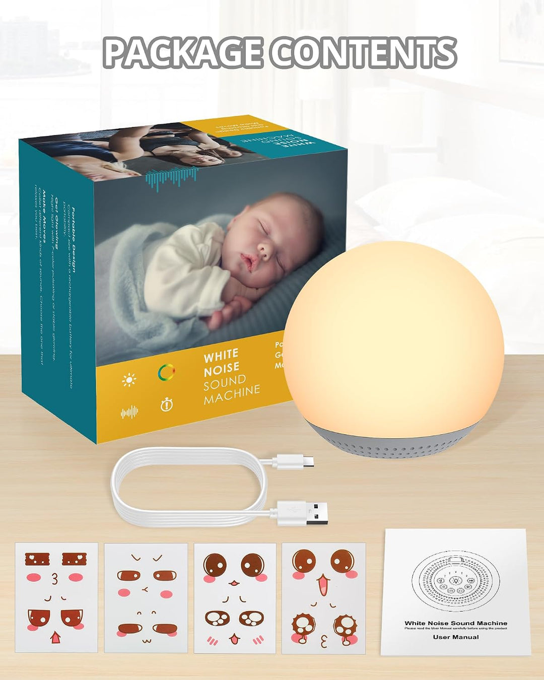 HOMGEN 2 in 1 White Noise Machine Silikon Weisses Rauschen Maschine für Babys Wiederaufladbare Schla