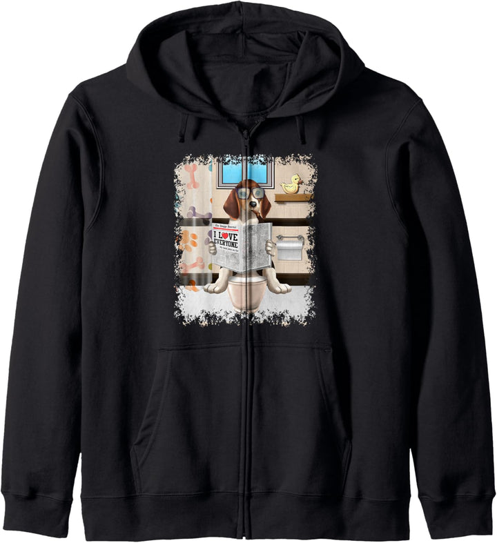 Lustige Beagle Besitzer Hundehemd Badezimmer Comfort Break Kapuzenjacke