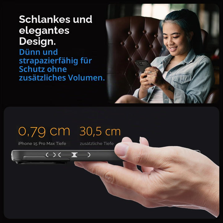 Spigen Optik Armor MagFit Hülle Kompatibel mit iPhone 15 Pro Max Kompatibel mit MagSafe -Schwarz, Sc