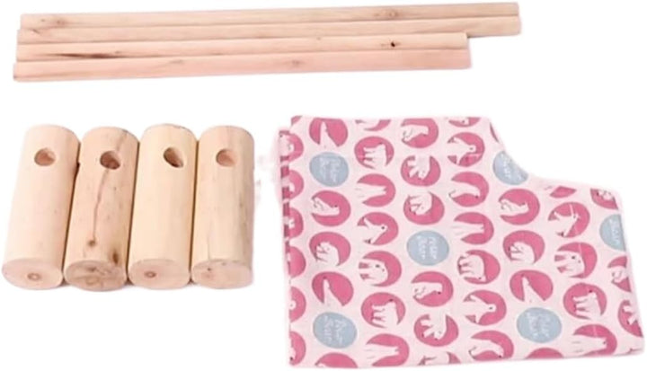 FUNAT Hochbett für Katzen Hunde, Atmungsaktive Katzenmatratze, Holz Bett Anti-Rutsch Waschbare Mesh
