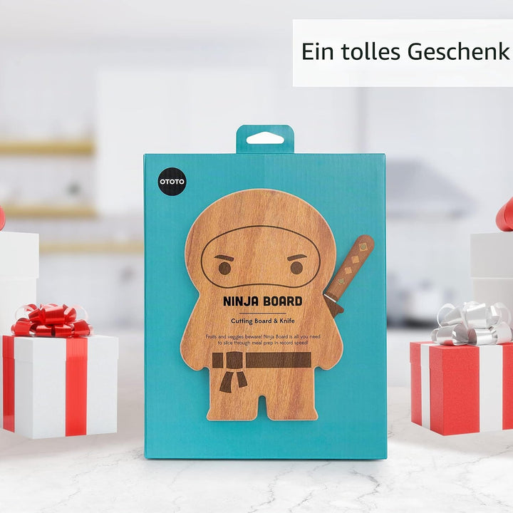 OTOTO – Ninja Board – Kleines Schneidebrett und Messer Set – Küchengeschenk zum Schneiden von Obst u