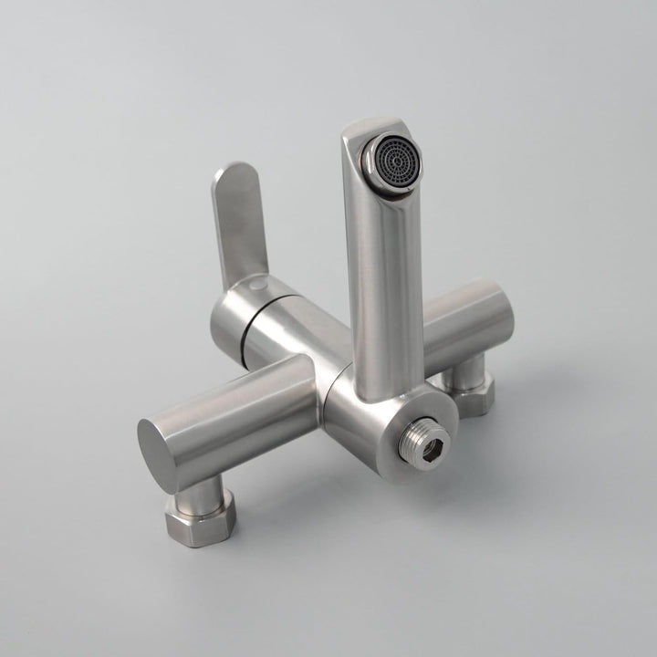 PHASAT Wandmontage Badewannenarmatur mit Handbrause Nickel Badewannenarmaturen mit 90 ° drehbarer Au