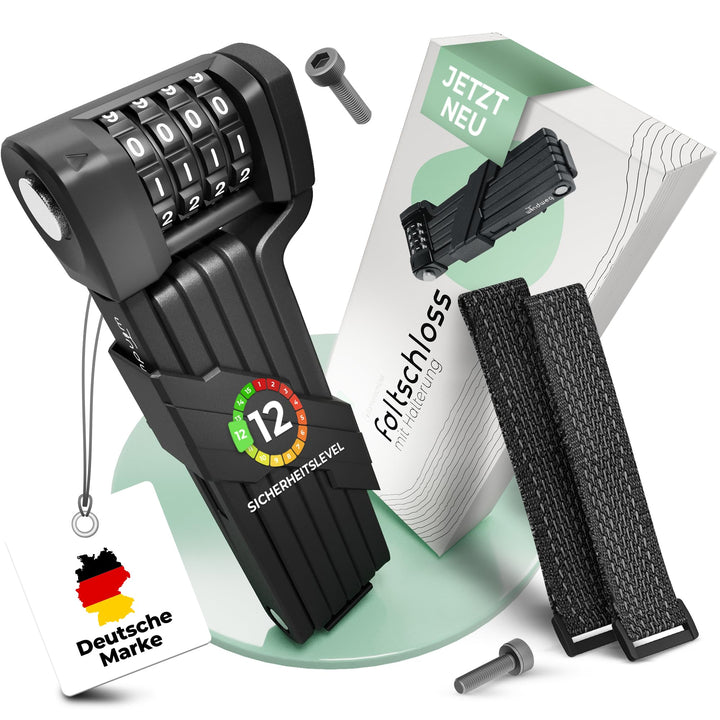 Faltschloss Fahrrad Diebstahlsicher [90cm] - Fahrradschloss hohe Sicherheit mit Halterung - Fahrrads