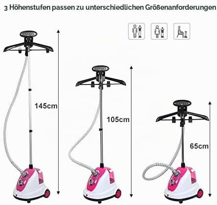 Dampfglätter 1700 W - Vertikal Steamer, Höhenverstellbar, Mit Kleiderbügel und Dampfständer für Klei
