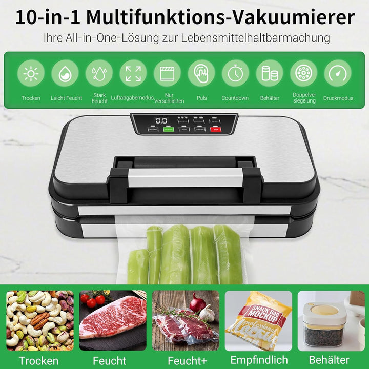 Heisssiegelgerät für die Konservierung von Snacks und die Lagerung von Lebensmitteln (Stainless Stee