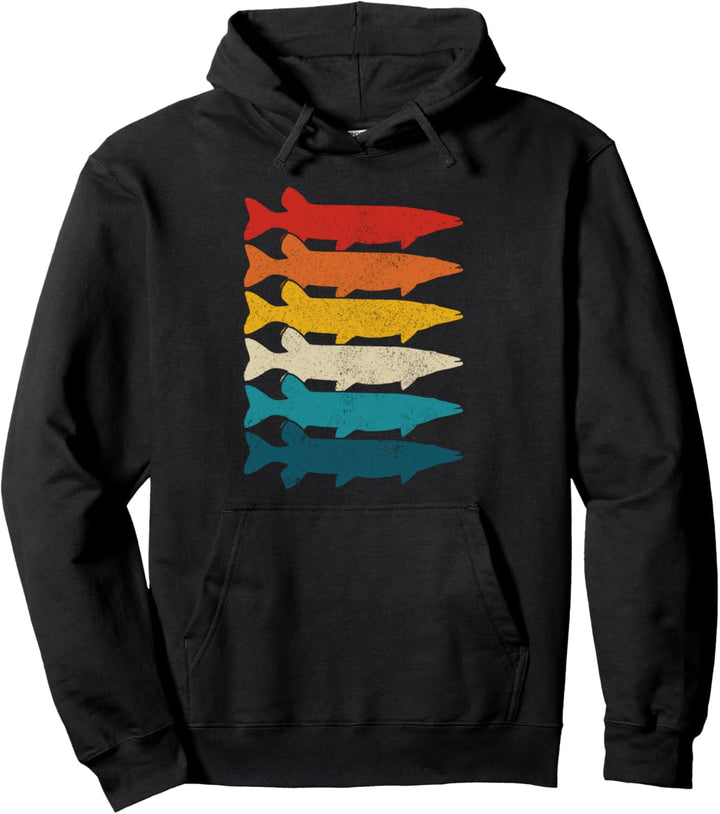 Hecht Vintage Retro Fisch Angeln Hecht Angler Pullover Hoodie