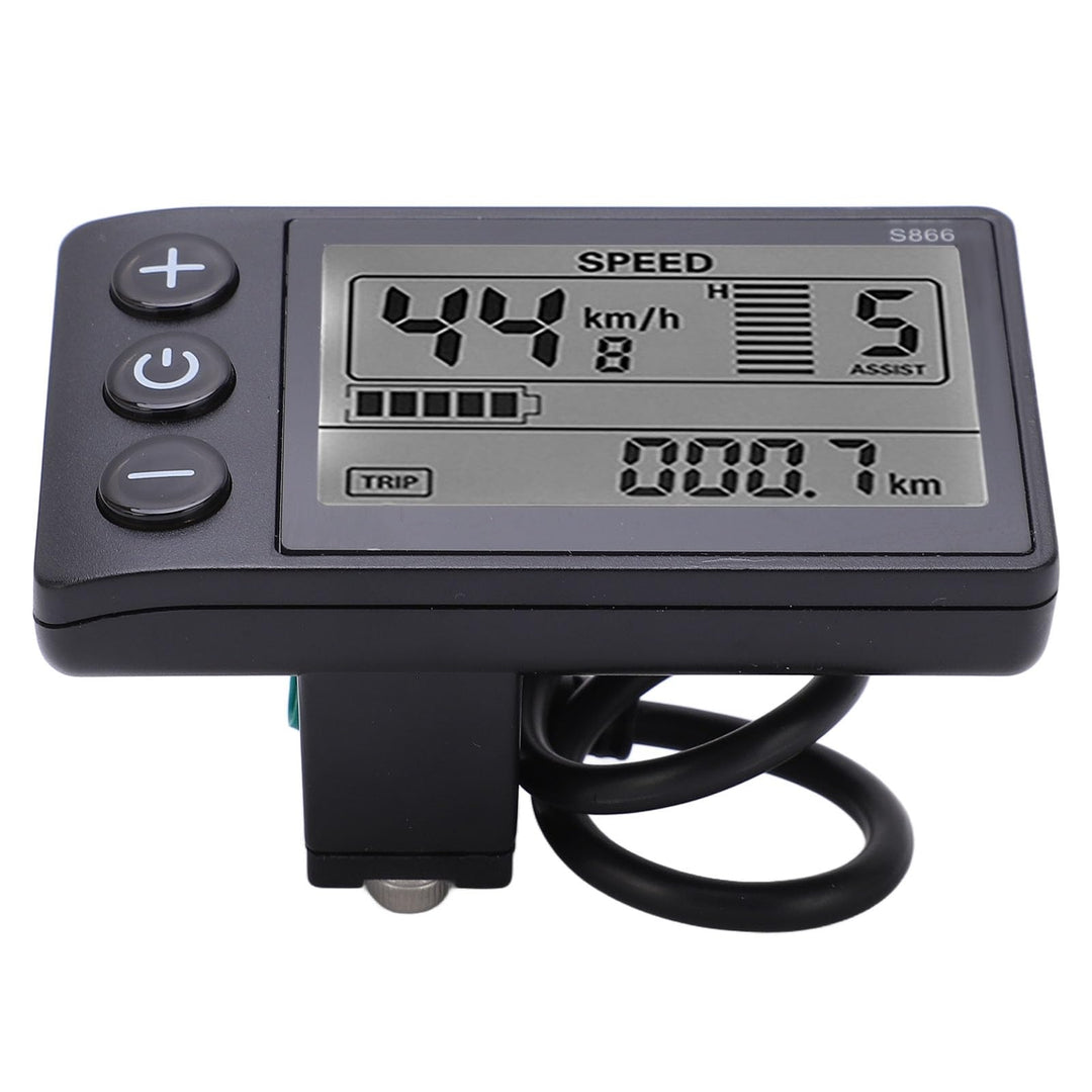 Yosoo Health Gear LCD Display für Elektrofahrräder, S866, 24V/36V/48V, Wasserdicht, mit Hintergrundb