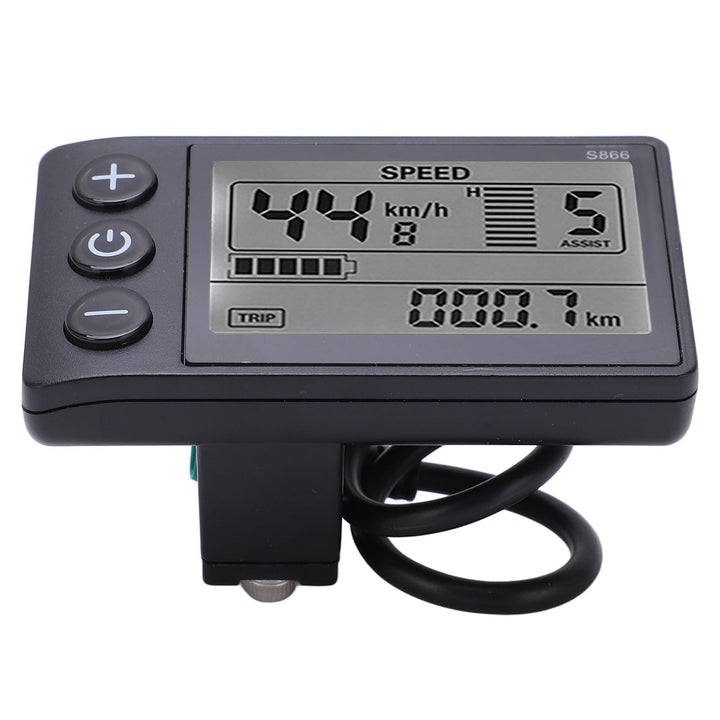 Yosoo Health Gear LCD Display für Elektrofahrräder, S866, 24V/36V/48V, Wasserdicht, mit Hintergrundb
