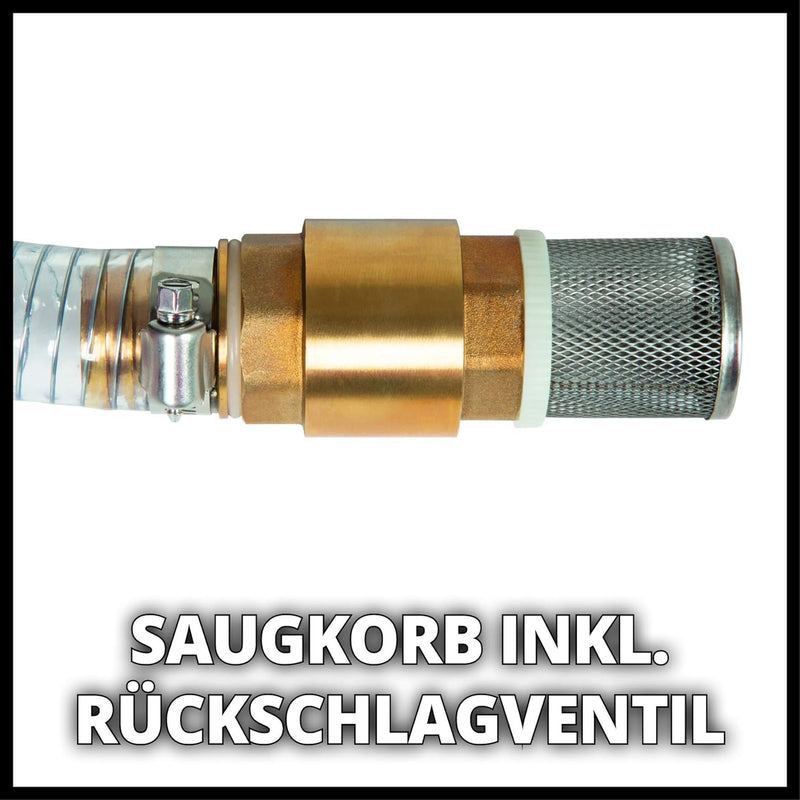 Original Einhell Saugschlauch 4 m (Pumpen-Zubehör, 4 m Länge, Messinganschluss 42 mm 1 1/4 Zoll IG,