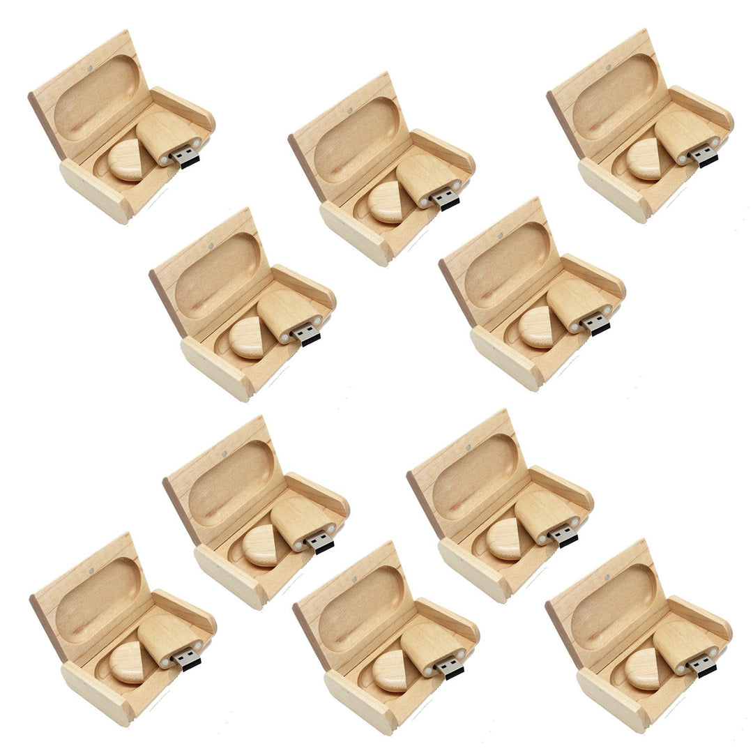 A Plus+ 10 Stück Holz Speicherstick USB 32GB mit Holzkiste Kreative USB-Flash-Laufwerk Holz 32GB USB