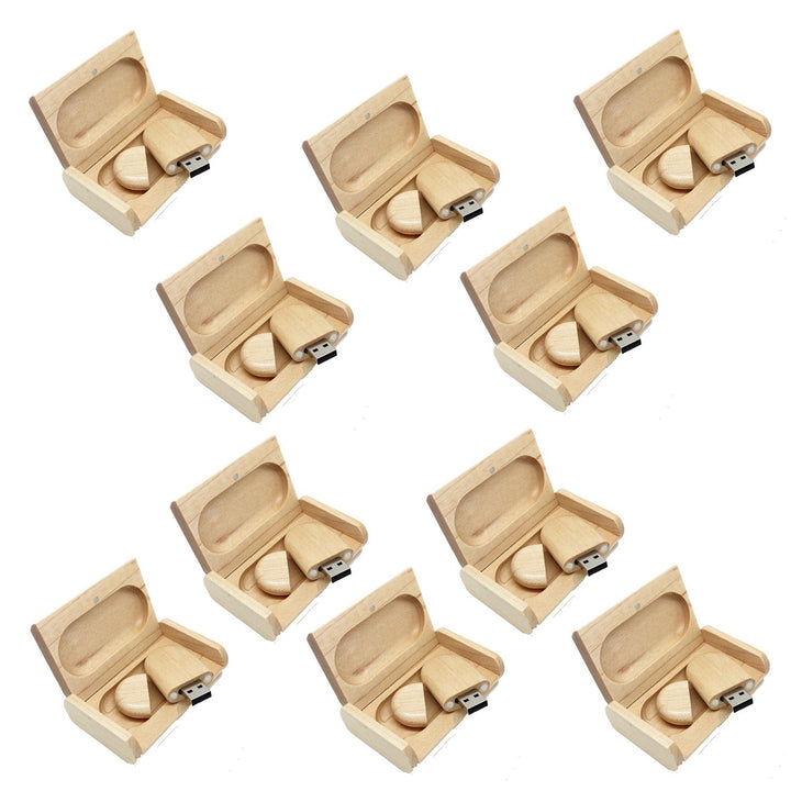 A Plus+ 10 Stück Holz Speicherstick USB 32GB mit Holzkiste Kreative USB-Flash-Laufwerk Holz 32GB USB