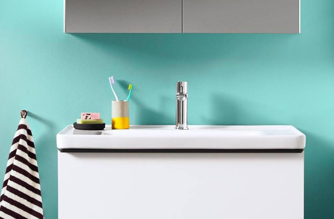 Duravit D-Neo Waschtischarmatur, Grösse M (Auslauf Höhe 110 mm). Wasserhahn Bad mit energiesparender