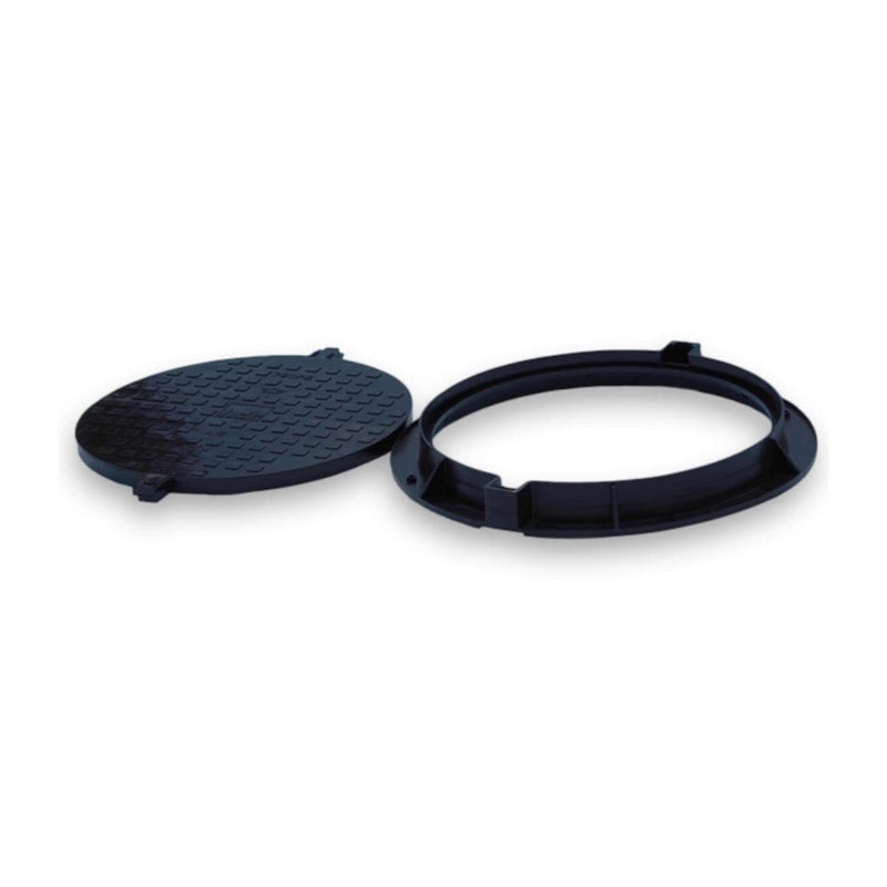 Varile 780mm Schachtabdeckung, Gullydeckel aus Kunststoff belastbar bis 1,5 t Schwarz, Schwarz