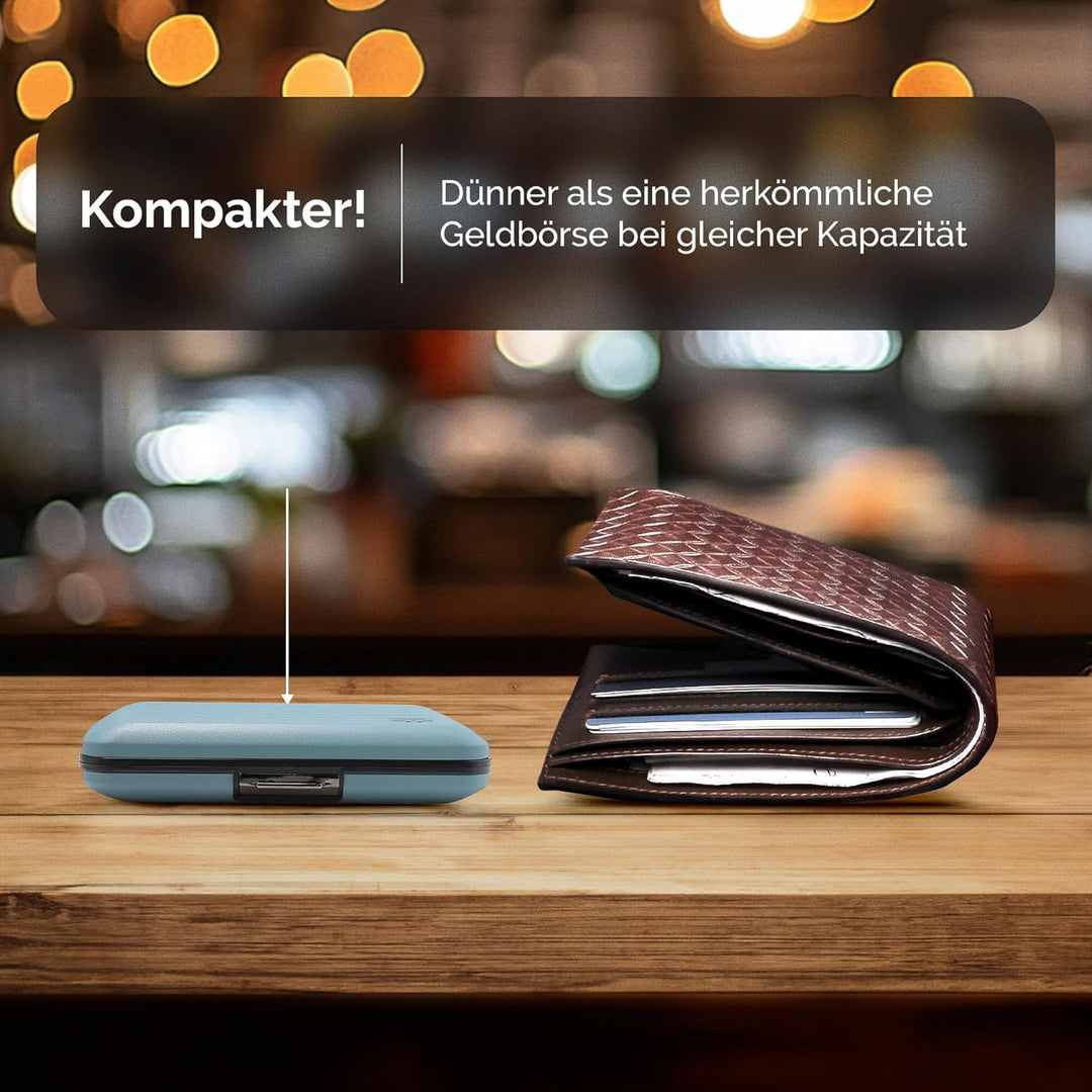 Ögon Smart Wallets - Stockholm V2 Aluminium Geldbörse - Metallverschluss - RFID Blockierung Kartenet