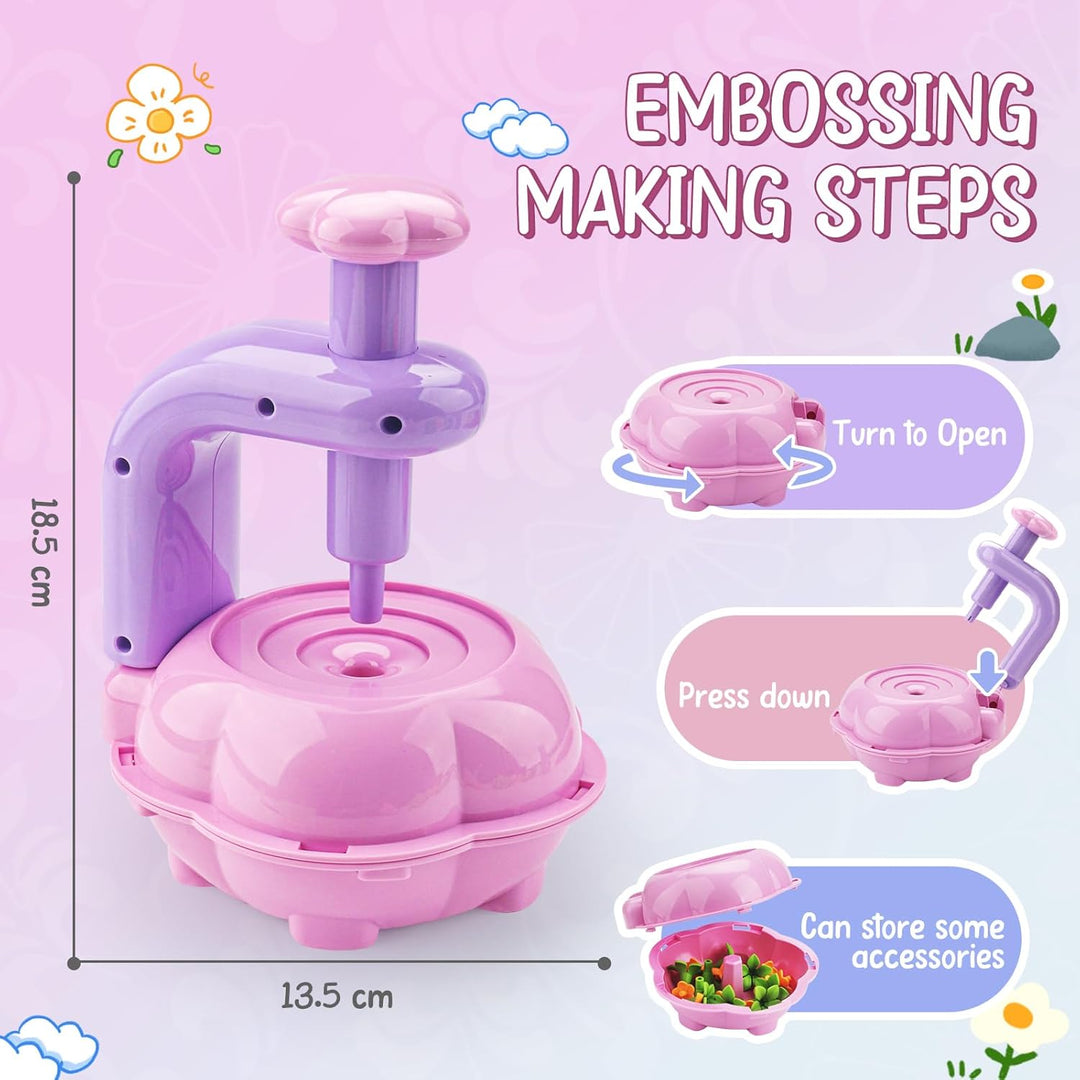 CENOVE Bastelset Kinder ab 4 5 6 7 8 9 10 Jahre, Blumen Basteln Spielzeug mit Blumenmaschine, DIY Mä