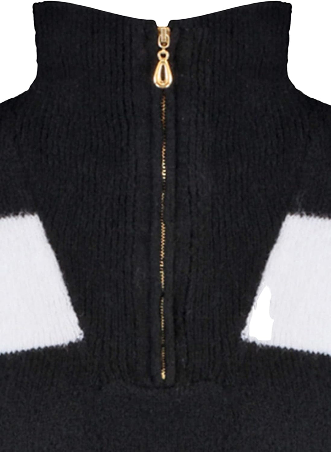 Trendyol Damen Stehkragen gestreift Oversize Sweater Sweatshirt, Schwarz, L