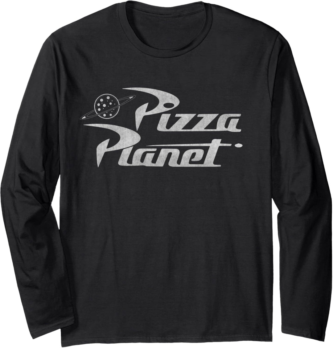 Disney Pixar Toy Story Pizza Planet Silhouette Logo Langarmshirt