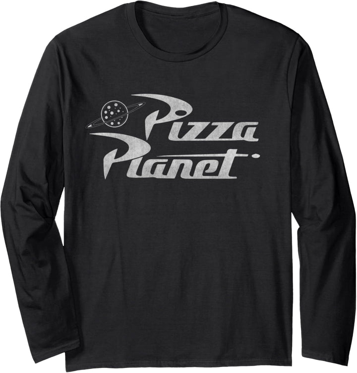 Disney Pixar Toy Story Pizza Planet Silhouette Logo Langarmshirt