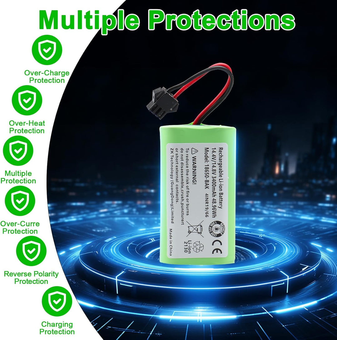 14.4V 3400mAh Ersatzakku für Eufy RoboVac 11 11S 11S MAX 12 15C 15C Max 25C Max 30 30C 30 Max 35C, f
