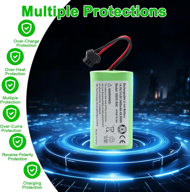 14.4V 3400mAh Ersatzakku für Eufy RoboVac 11 11S 11S MAX 12 15C 15C Max 25C Max 30 30C 30 Max 35C, f