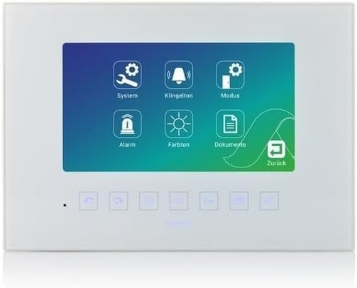 MATHFEL 4 Draht Videotürsprechanlage mit Fingerprint, 170° Weitwinkel-Fischaugen-Kamera in Edelstahl