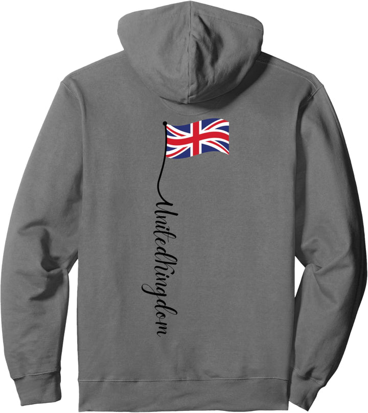 Union Jack Flaggenmast (auf der Rückseite) Pullover Hoodie