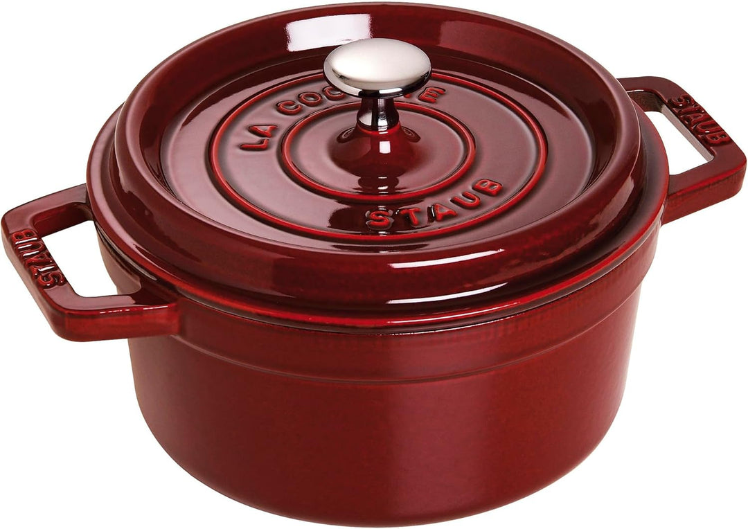 STAUB Gusseisen Bräter/Cocotte, Rund 22 cm, 2,6 L, Aromaregen Funktion, Für alle Herdarten geeignet,