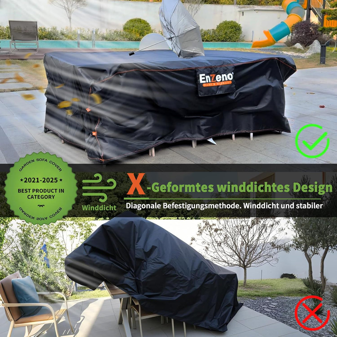 Neue Upgrade Gartenmöbel Set Abdeckungen wasserdicht, 500D Heavy Duty Oxford Tuch Aussenmöbel Abdeck