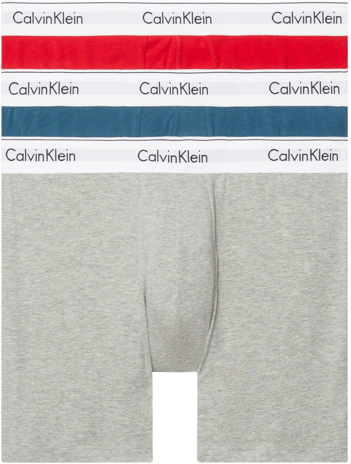 Calvin Klein Herren Boxer Brief 3Pk M Mehrfarbig (Grey Heather, Lychee, Indian Teal), M Mehrfarbig (