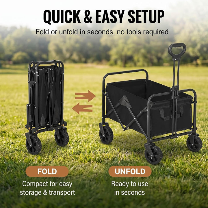 Faltbarer Bollerwagen, 150 kg, 360° Räder, Handwagen für Strand &amp; Garten | Bequem transportieren sta