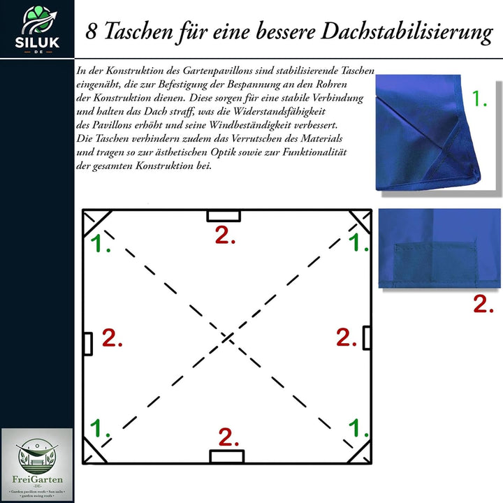 freigarten.de Ersatzdach für Pavillon 3x3 Meter Sand Antik Pavillon Wasserdicht Material: Panama PCV
