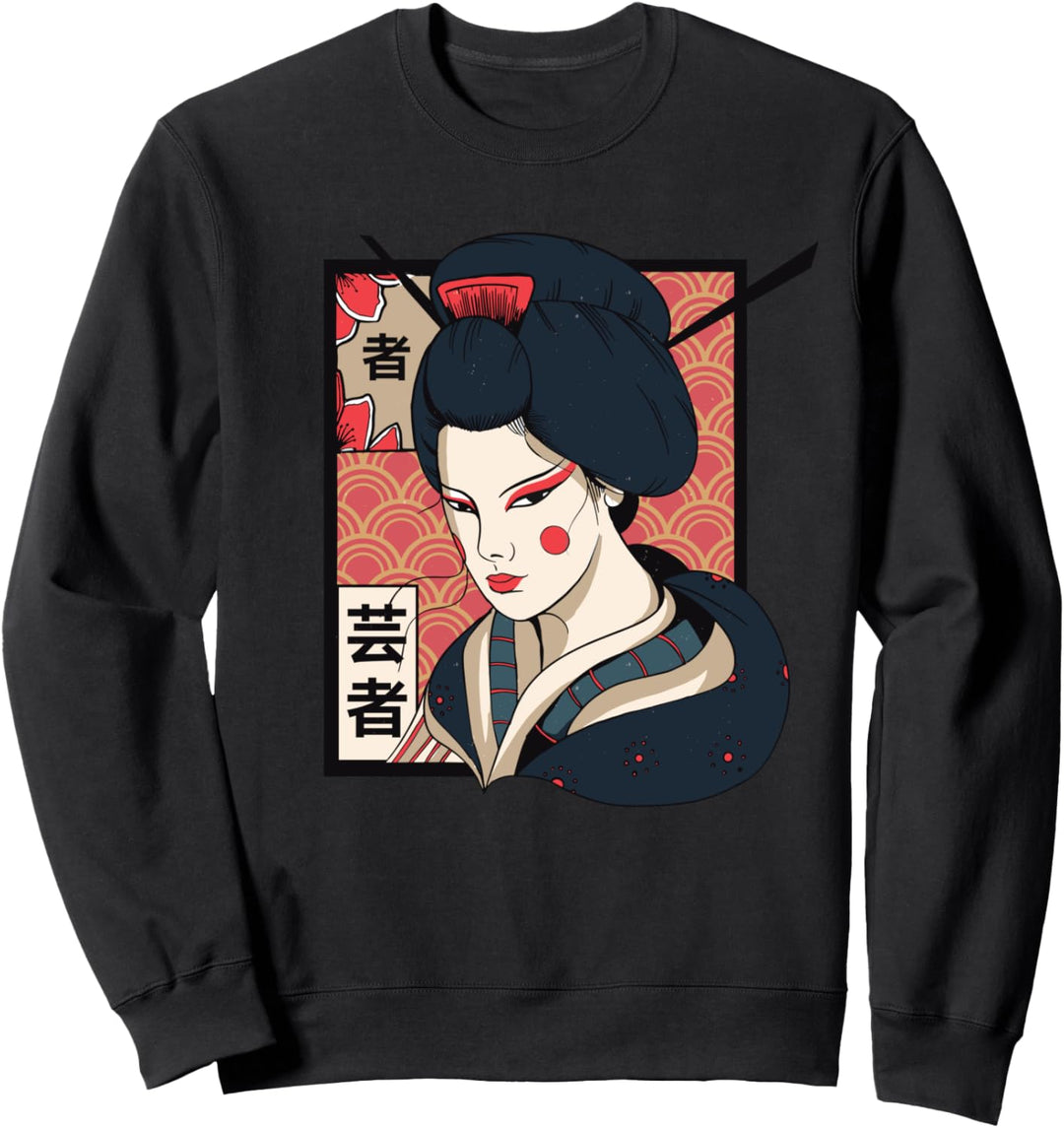 Geisha Vintage Japan Japanische Kunst Geschenk Sweatshirt