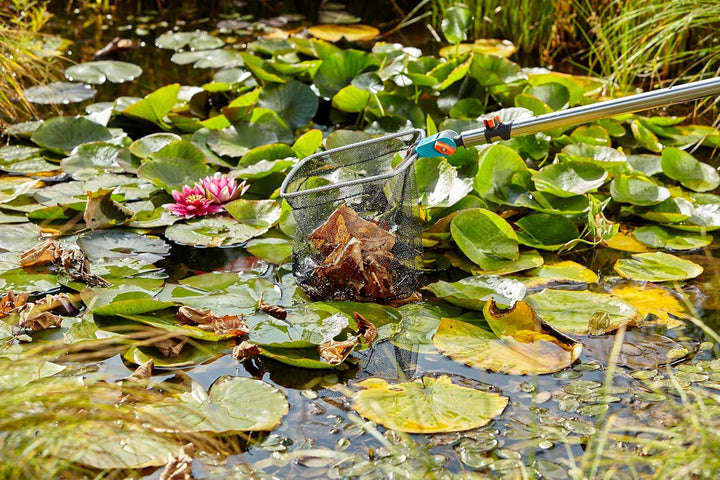 Gardena combisystem-Teichreiniger Vario 2: Teich-Kescher inkl. grob- und feinmaschigem Netz, ideales