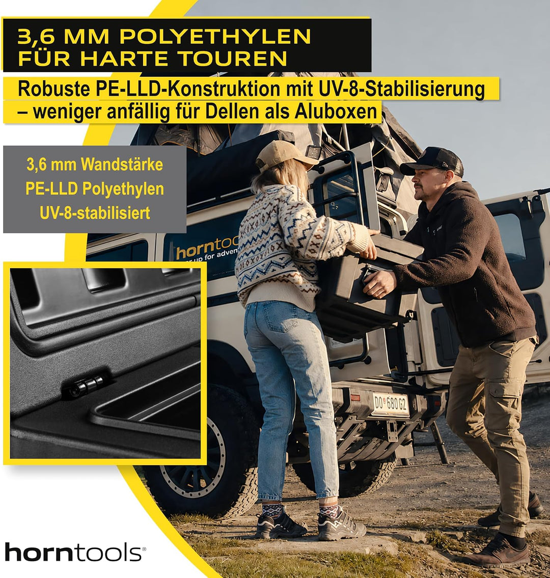 horntools Transportbox - Wasserdichte Reisebox - Lagerbox Stapelbar - 3,6mm dickes Polyethylen - Sic