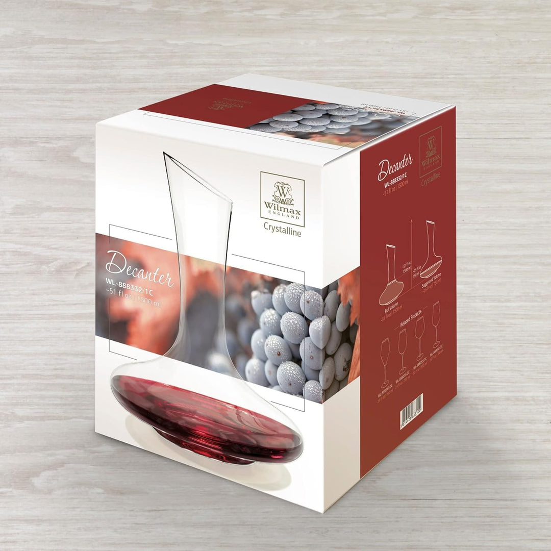 Wilmax Rotwein-Dekanter | 1500 ml | Wein-Karaffe aus Glas | Wein-dekantierer | Weinkaraffe | Dekanti